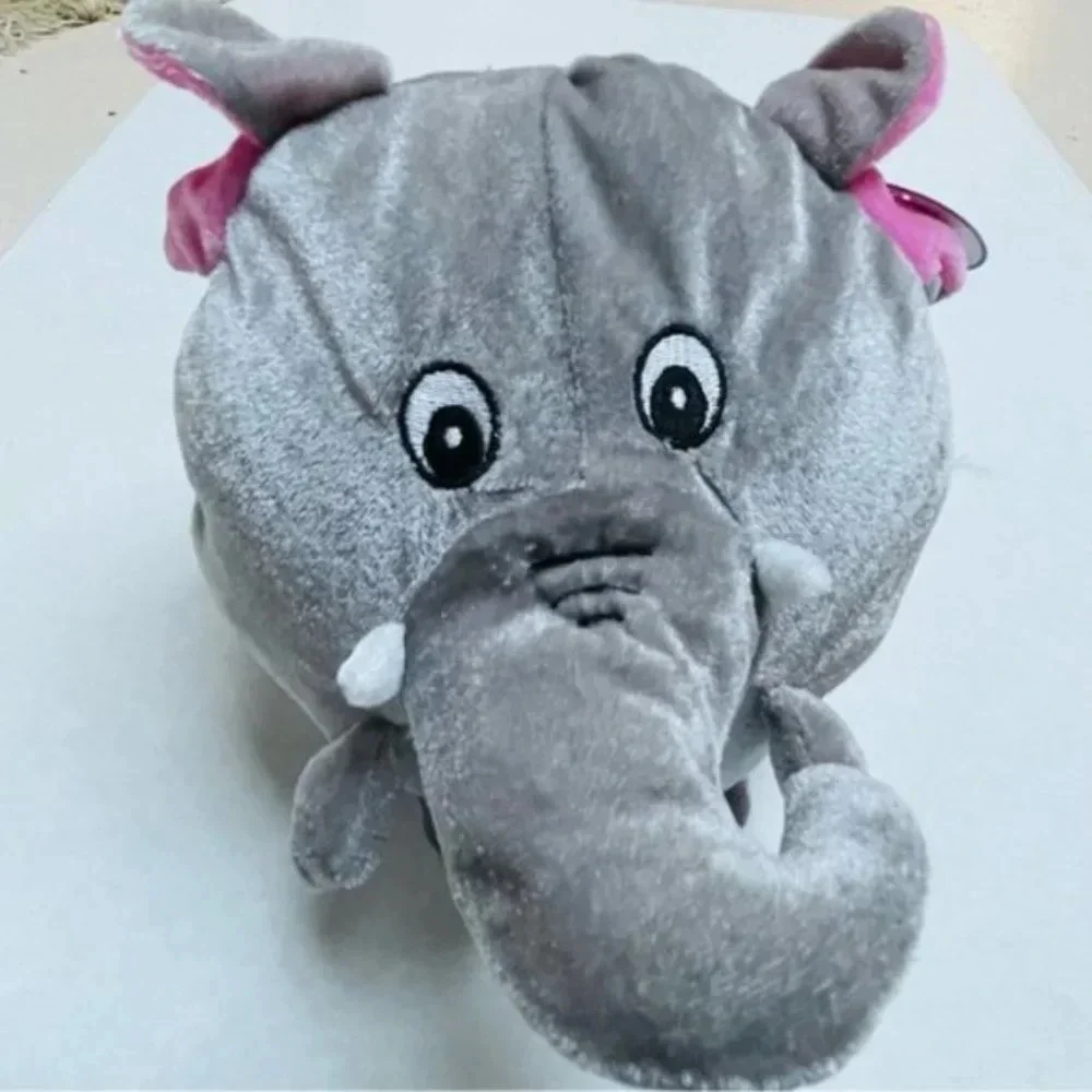 Kellytoy Animal Pals Pink Ear Elephant Plush Stuffed Animal 2013 Round Body 8 In